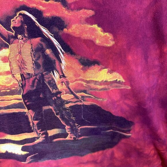 Vintage 1996 Tennessee River Gold Native American Eagle Graphics Single Stitch - Picture 9 of 14